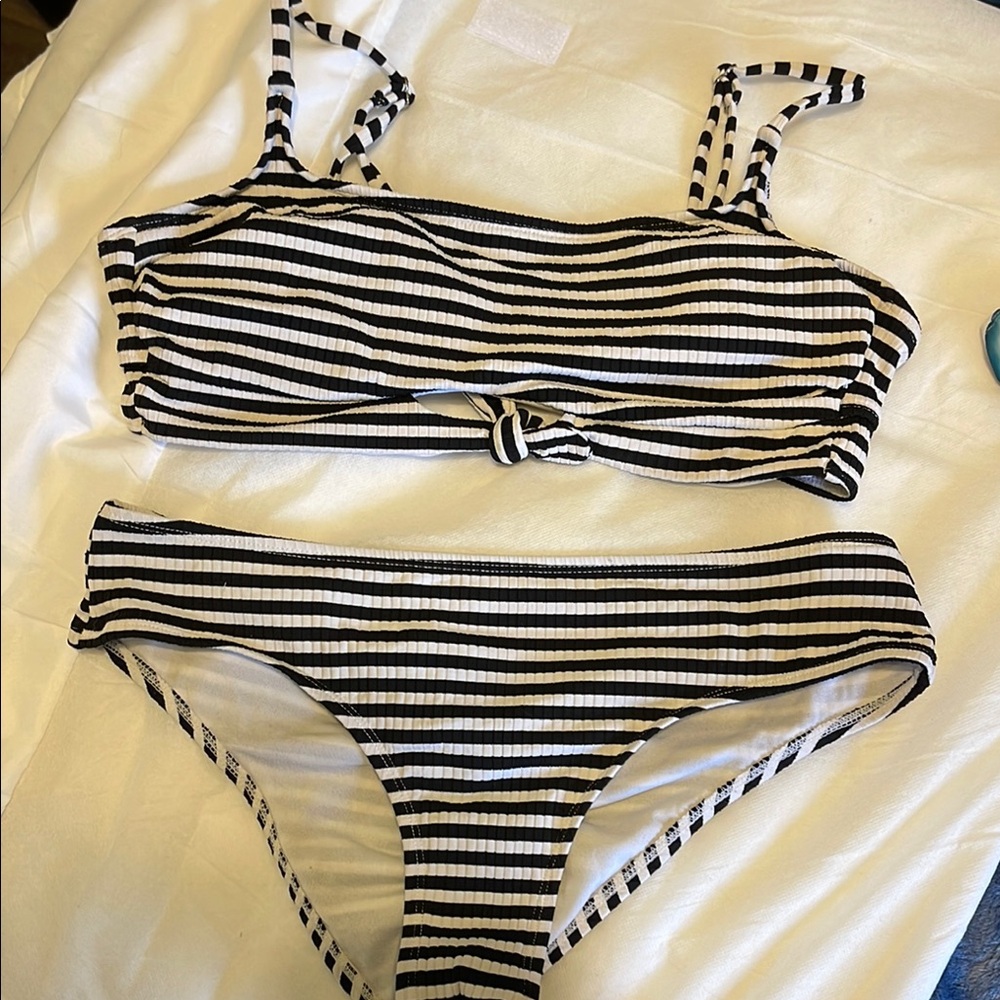 Xhilaration Black and White Bikini with Chic Design